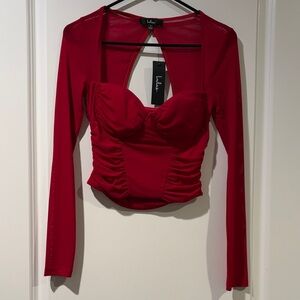 Lulu's Scarlet Long Sleeve Blouse